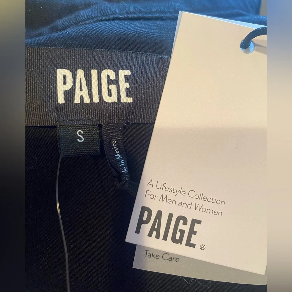 PAIGE Black Denim-Style Jacket NWT Small Luxury Cotton - Picture 2 of 7